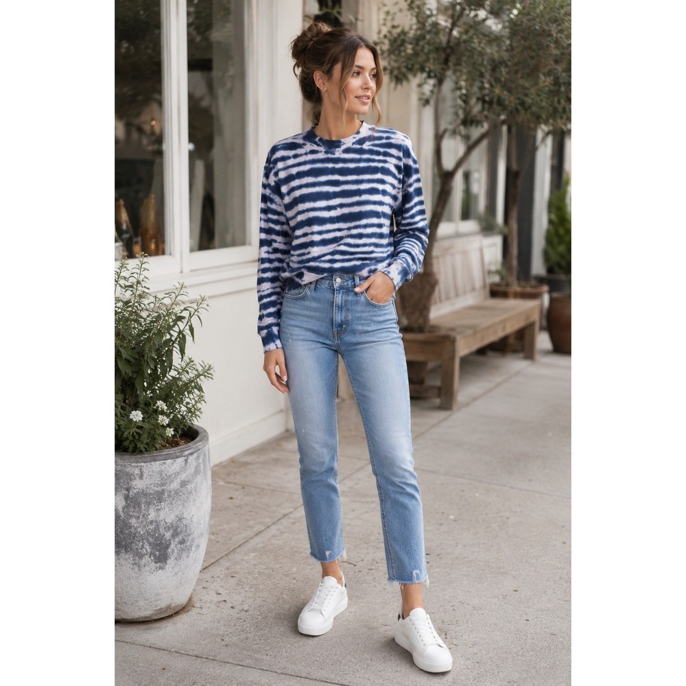 Rails Kellen Tie Dye Sweatshirt Navy White XXS NWT